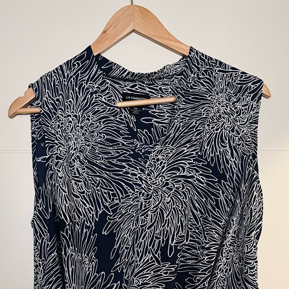 Sleeveless Floral Wrap Blouse